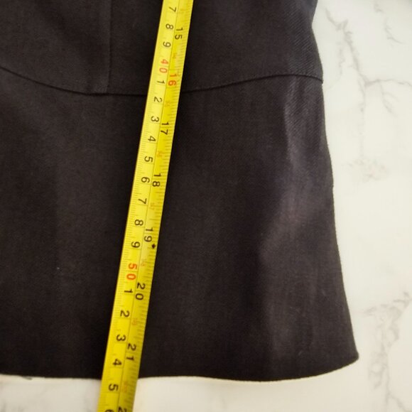 Lafayette 148 100% Linen Blazer Jacket Black Button-Up‎ Pleated Back Womens 8 - Picture 6 of 10